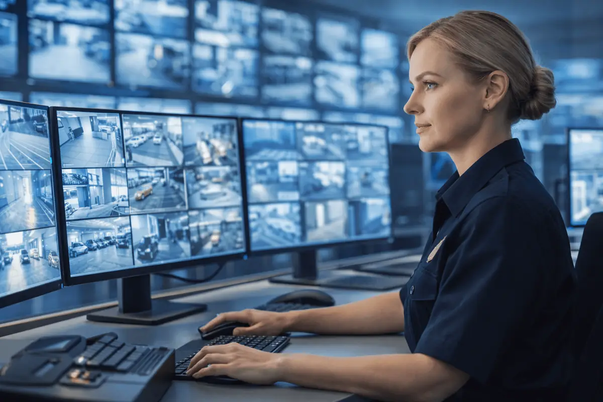 CCTV practice test preparation with monitoring equipment